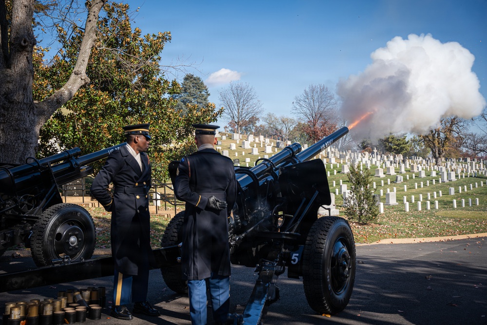The Presidential Salute Battery participate in National Veterans Day Observance
