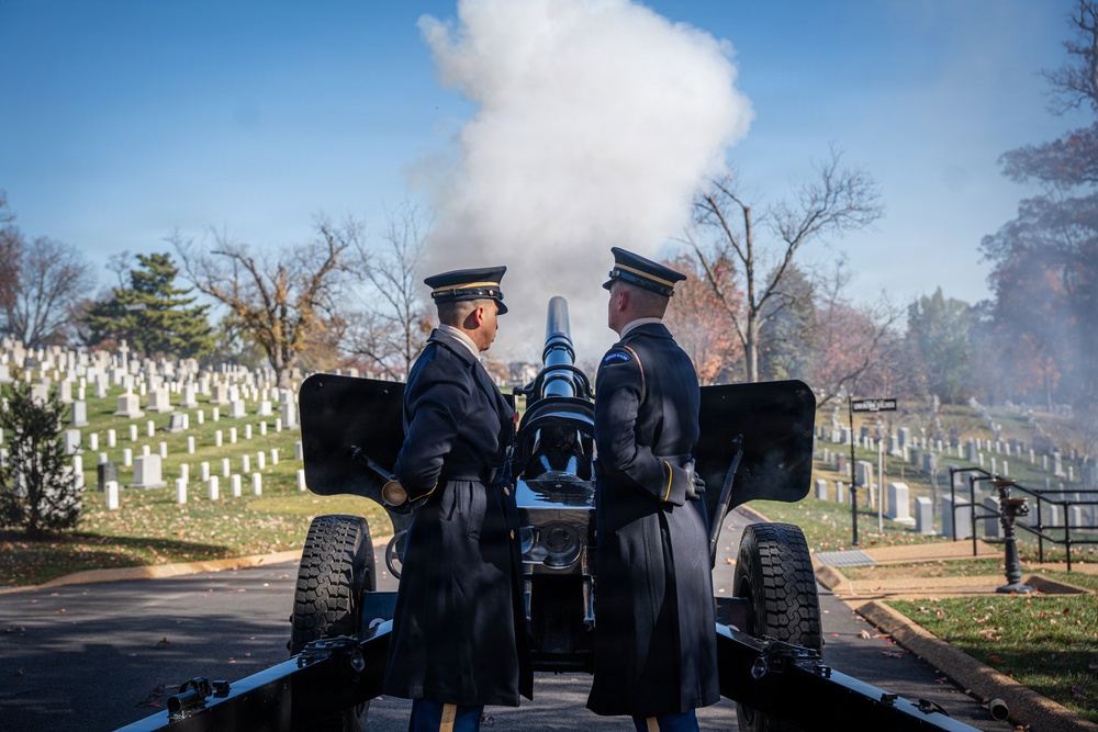 The Presidential Salute Battery participate in National Veterans Day Observance