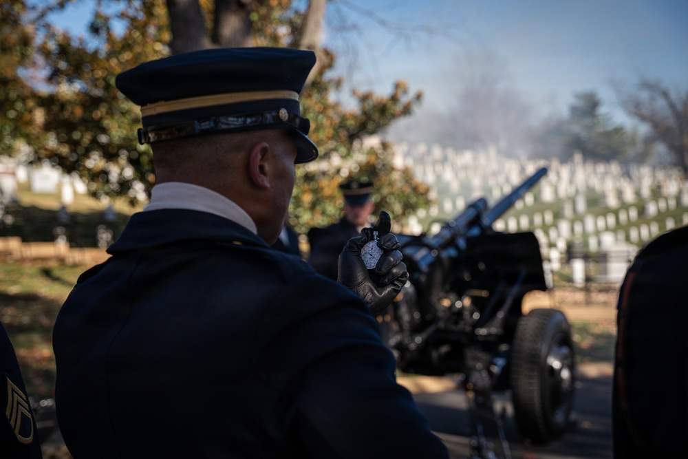 The Presidential Salute Battery participate in National Veterans Day Observance