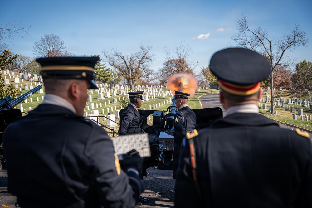 The Presidential Salute Battery participate in National Veterans Day Observance