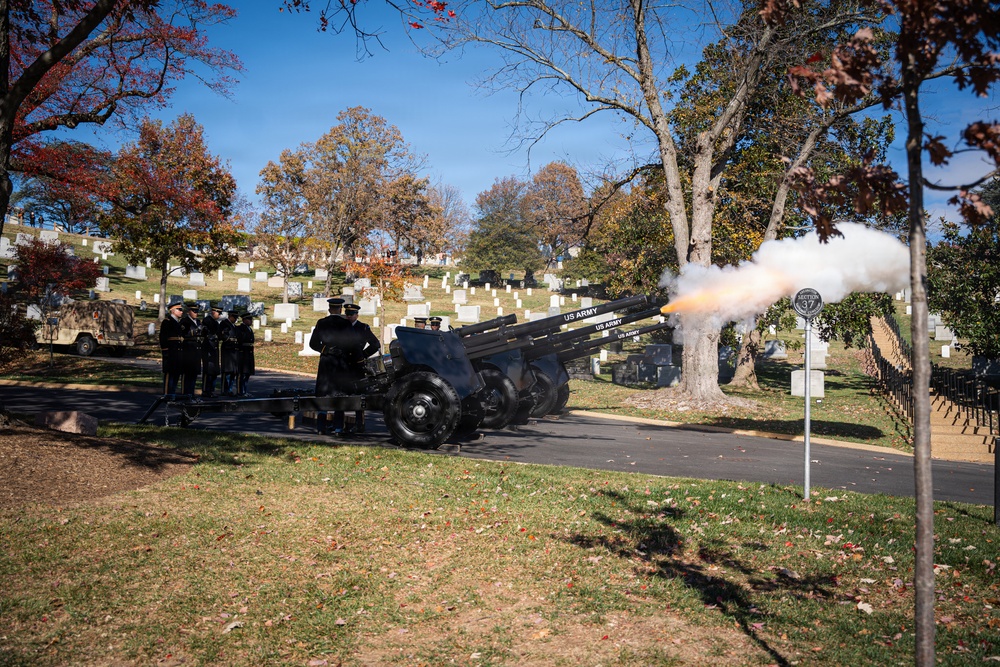 The Presidential Salute Battery participate in National Veterans Day Observance