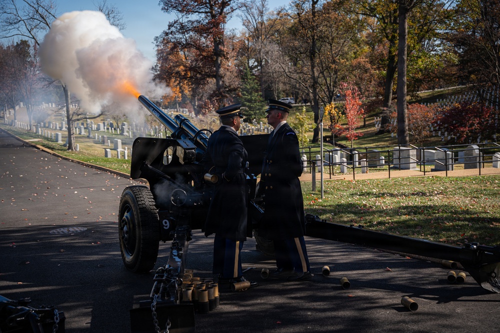 The Presidential Salute Battery participate in National Veterans Day Observance