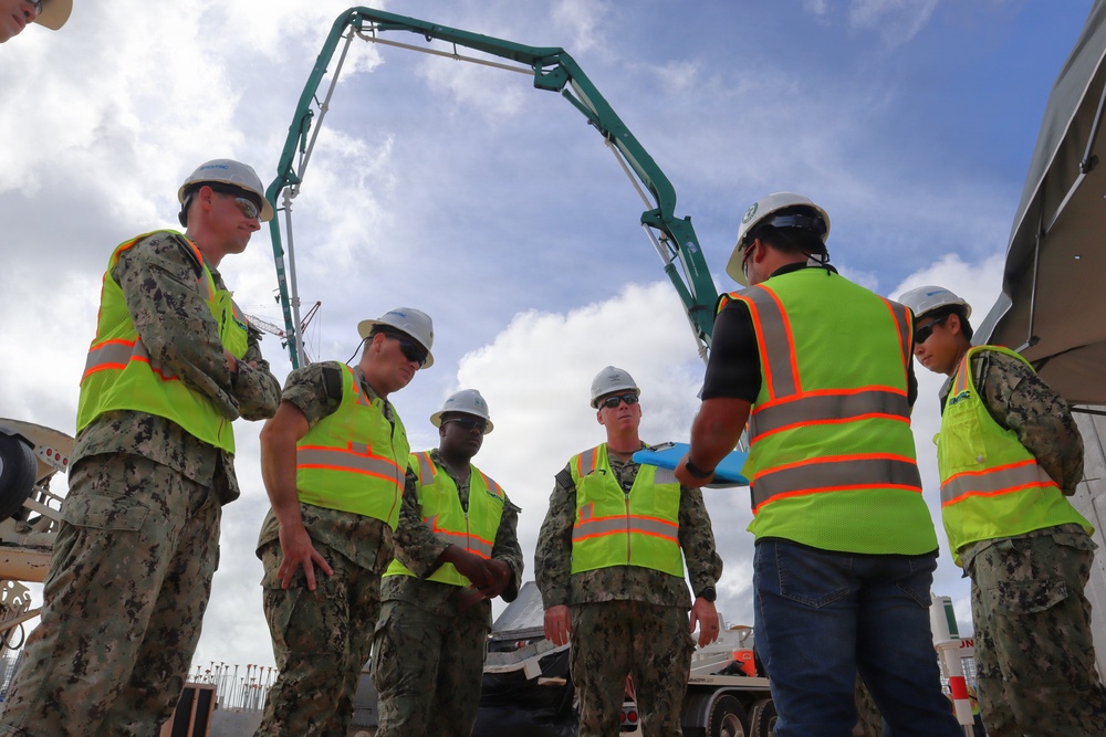 The Officer in Charge of Construction Attends a Concrete Pour