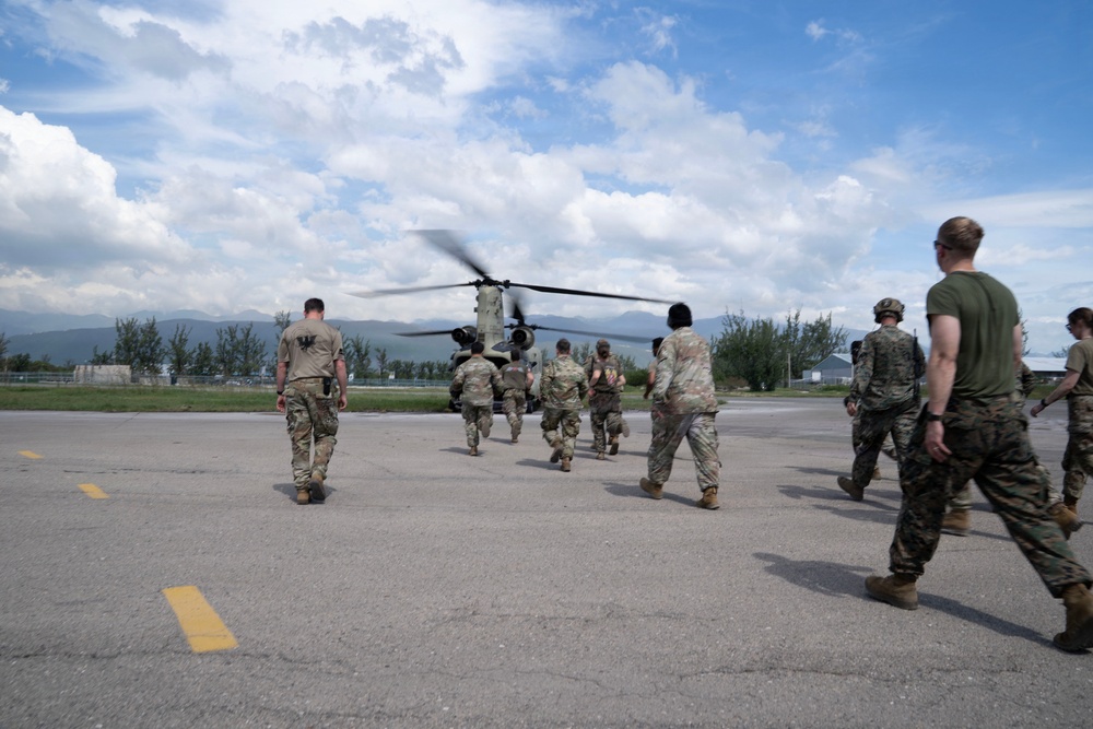 Joint Task Force-Bravo Load Shelter Supplies into CH-47 Chinook