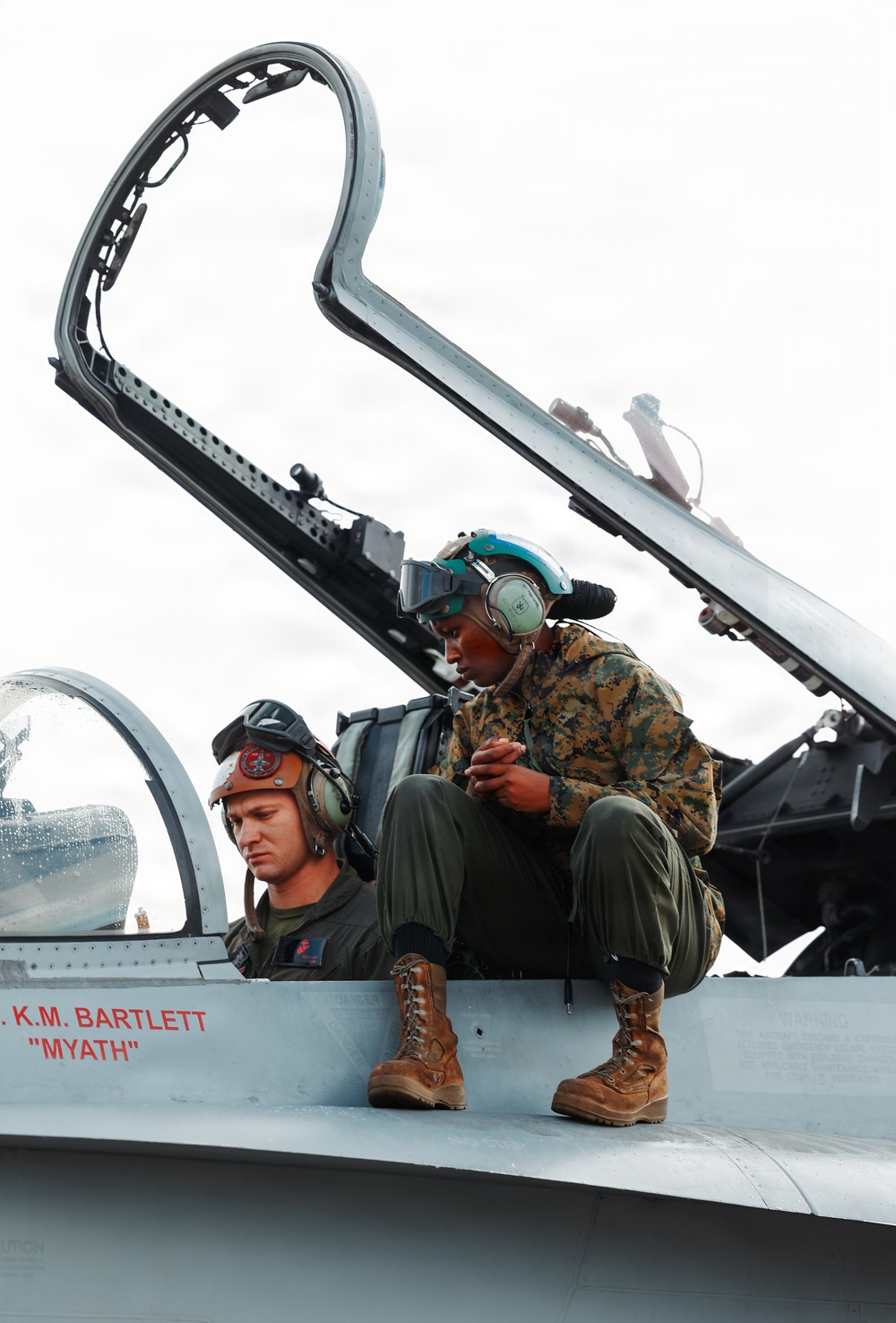 U.S. Marines conduct flight operations at Kunsan Air Base