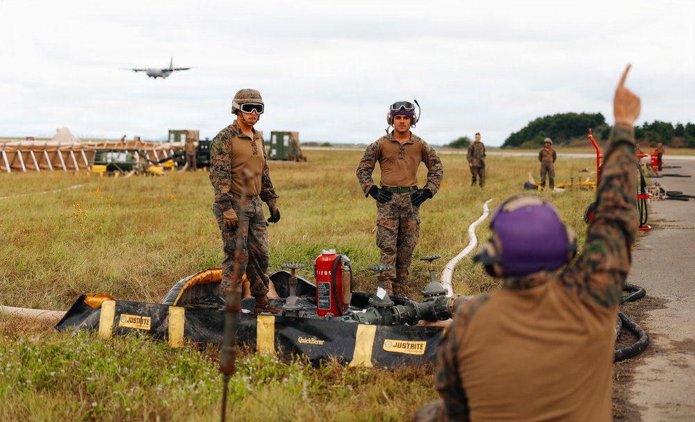 U.S. Marines conduct flight operations at Kunsan Air Base