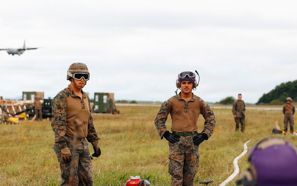 U.S. Marines conduct flight operations at Kunsan Air Base