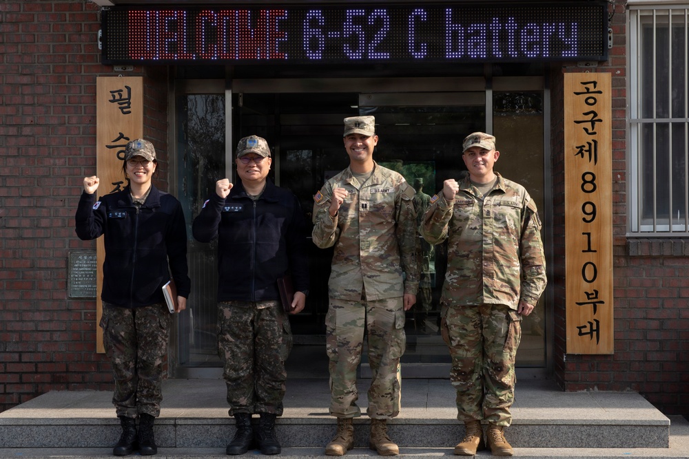 Bonds strengthened between U.S. and South Korean Air Defense Artillery units during cross training meeting.