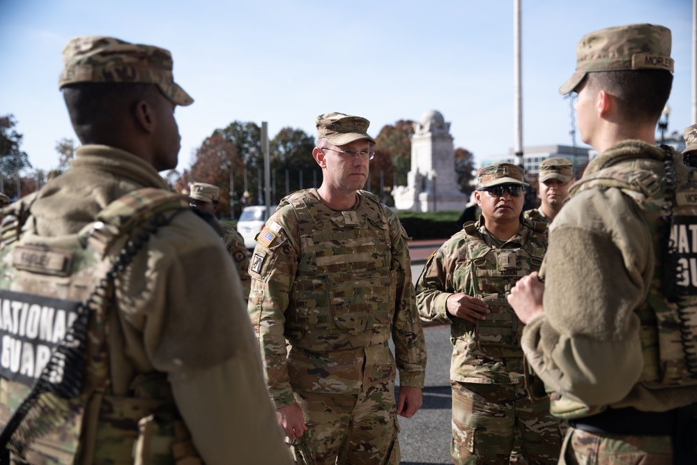 Chief Warrant Officer of the Army Aaron H. Anderson visits Soldiers on D.C. Safe and Beautiful mission