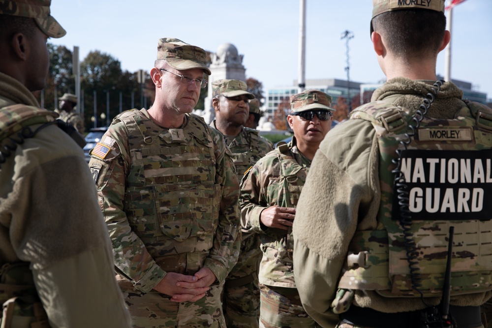 Chief Warrant Officer of the Army Aaron H. Anderson visits Soldiers on D.C. Safe and Beautiful mission