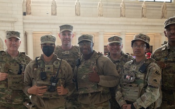 Chief Warrant Officer of the Army Aaron H. Anderson visits Soldiers on D.C. Safe and Beautiful mission
