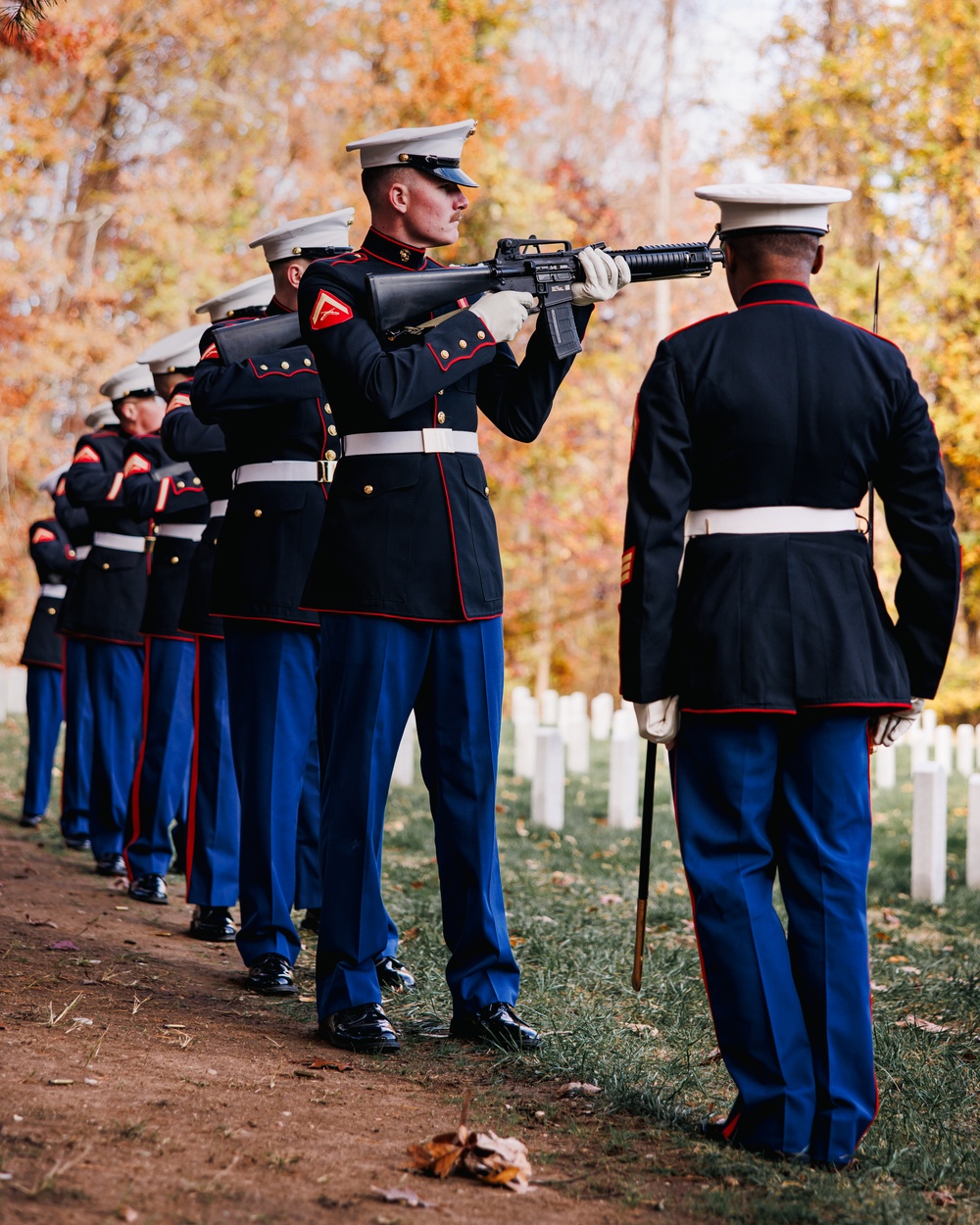U.S. Marines conduct wreath laying ceremony honoring the seventh Sergeant Major of the Marine Corps