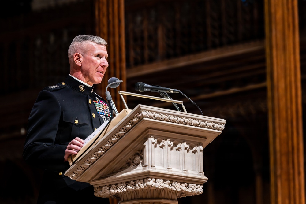 The Commandant, Gen. Eric M. Smith attends the Annual Marine Corps Worship Service
