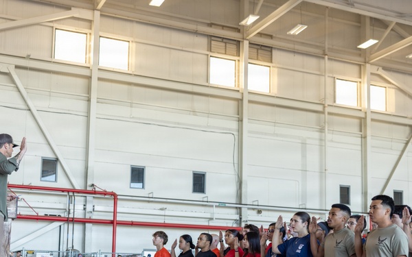 SECWAR Pete Hegseth Leads Oath of Enlistment Ceremony for New Service Members