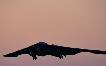 B-2 Spirit departs at sunset