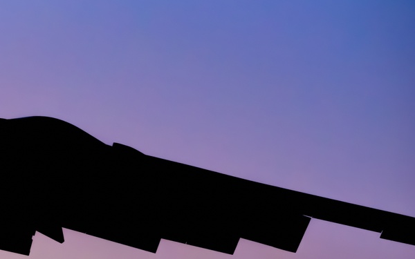 B-2 Spirit departs at sunset