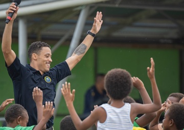 Pacific Partnership 2025 Multinational Service Members Join the Students and Staff at Santo East School for a Sports Day and Band Performance