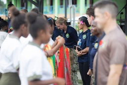 Pacific Partnership 2025 Multinational Service Members Join the Students and Staff at Santo East School for a Sports Day and Band Performance