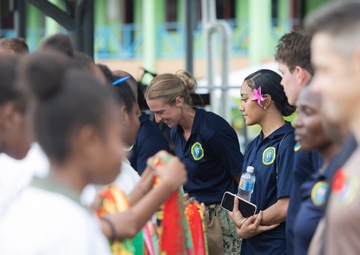 Pacific Partnership 2025 Multinational Service Members Join the Students and Staff at Santo East School for a Sports Day and Band Performance