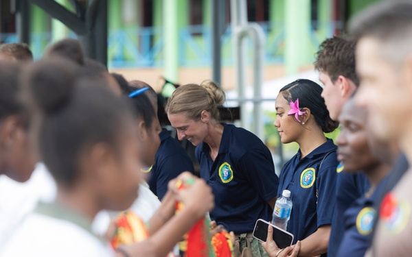 Pacific Partnership 2025 Multinational Service Members Join the Students and Staff at Santo East School for a Sports Day and Band Performance