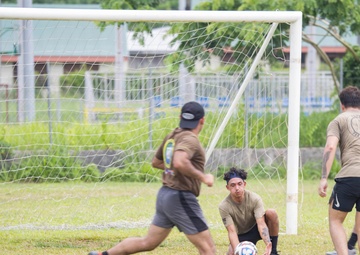 Pacific Partnership 2025 Multinational Service Members Play Soccer with the Vanuatu Police Force