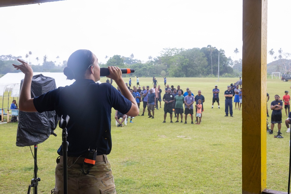 Pacific Partnership 2025 Multinational Service Members Play Soccer with the Vanuatu Police Force