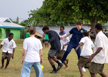 Pacific Partnership Service Members Participate in Sports Day with Vanuatu Students