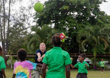 Pacific Partnership Service Members Participate in Sports Day with Vanuatu Students