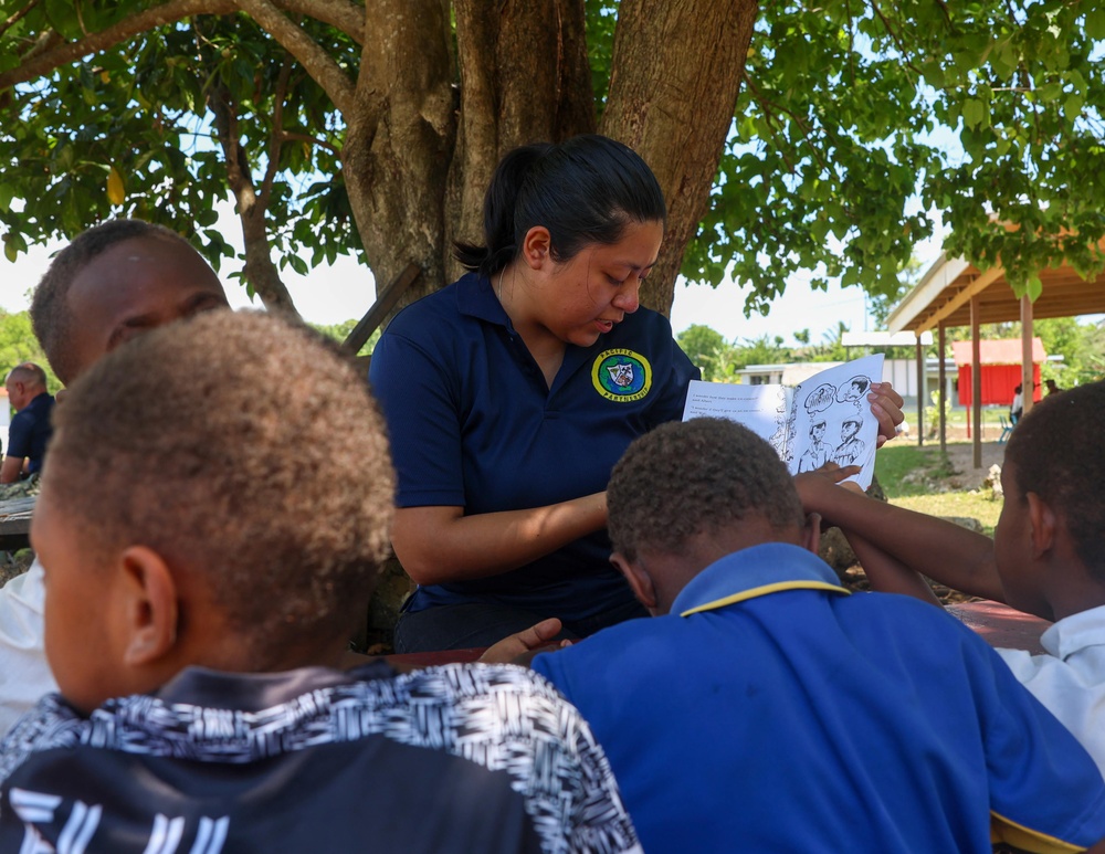 Pacific Partnership 2025 Multinational Service Members Visit Bombua Primary School in Luganville, Vanuatu
