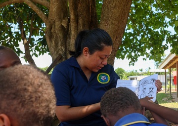 Pacific Partnership 2025 Multinational Service Members Visit Bombua Primary School in Luganville, Vanuatu
