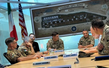 Italian base commander visits Leghorn Army Depot to better understand APS-2 mission