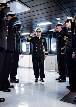 Acting Commander Rear Adm. Kimberly Walz relinquished command of Military Sealift Command to Rear Adm. Benjamin Nicholson