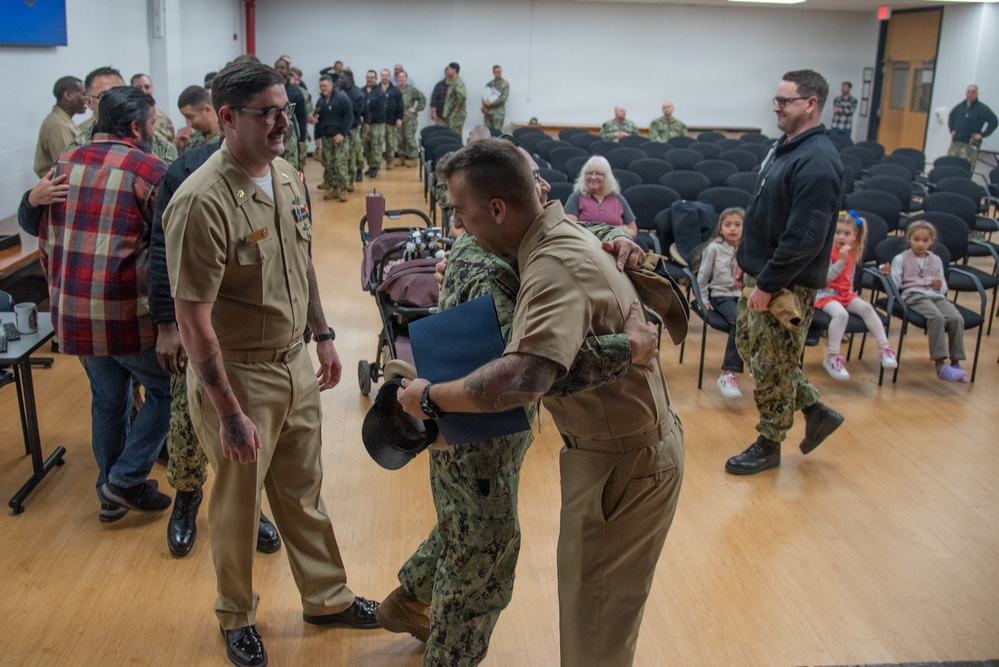 GSMC Tyler Benson Promoted to Senior Chief Petty Officer at Surface Warfare Engineering Schools Command (SWESC) Great Lakes