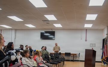 GSMC Tyler Benson Promoted to Senior Chief Petty Officer at Surface Warfare Engineering Schools Command (SWESC) Great Lakes