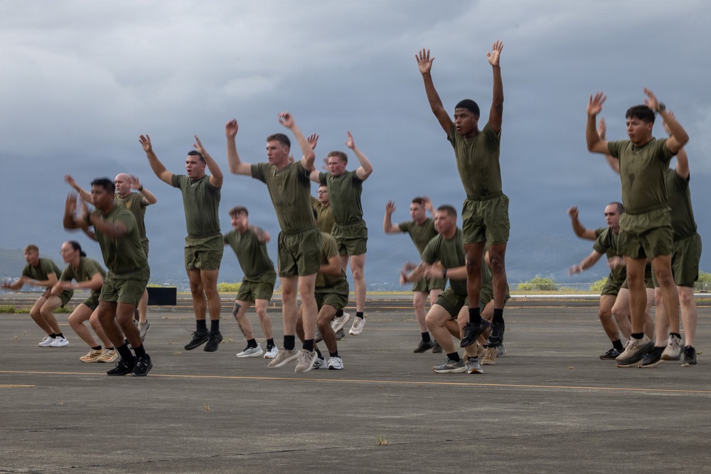 Marines with MCAS (MCBH) Conduct a Unit PT for the 250th USMC Birthday