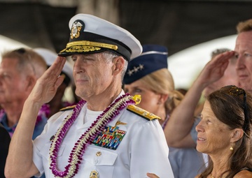 Adm. Steve Koehler, commander, U.S. Pacific Fleet, speaks at Veterans Day Ceremony at Battleship Missouri Memorial