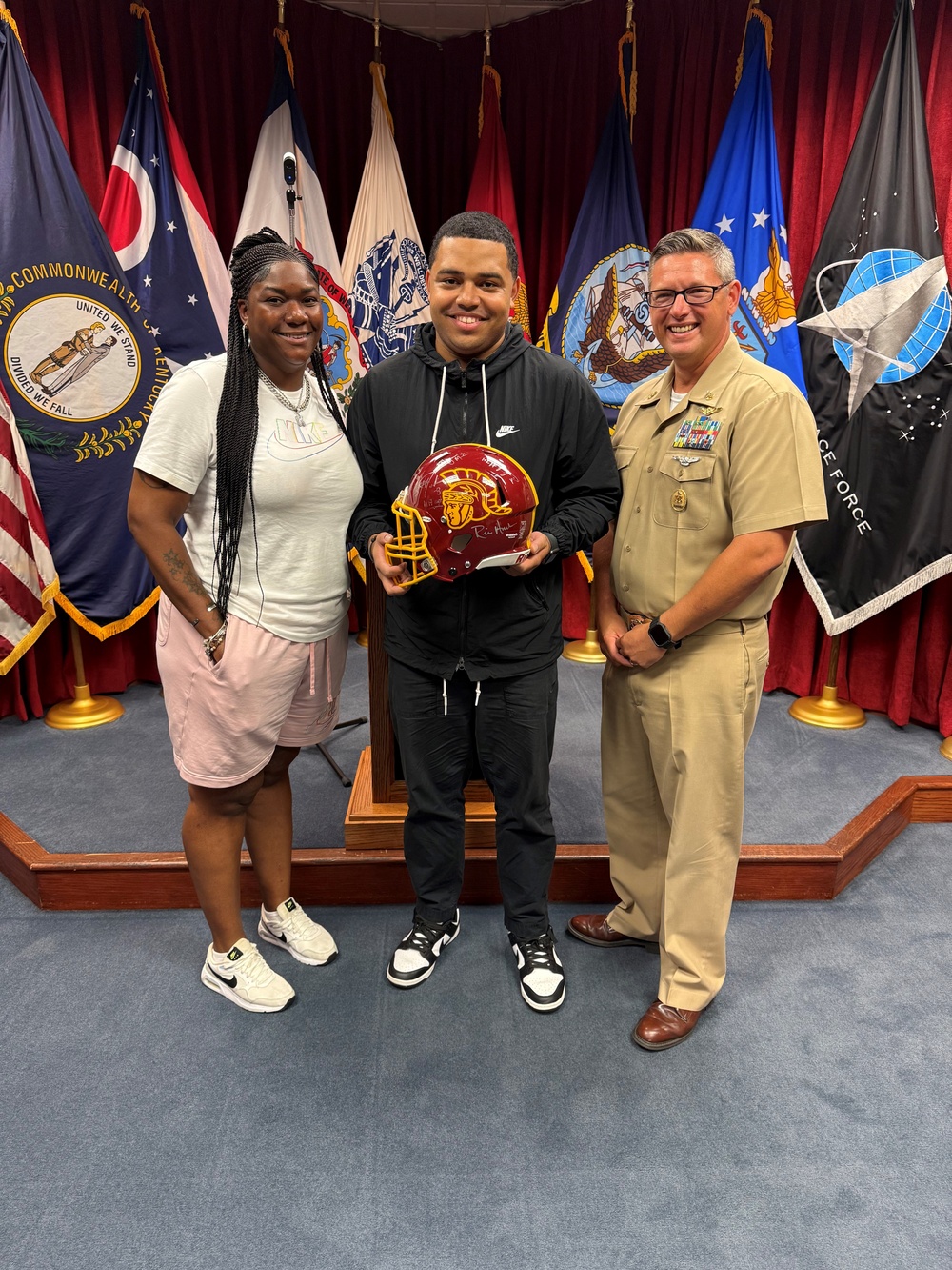 Columbus MEPS Marine Inspires Local High School Football Team