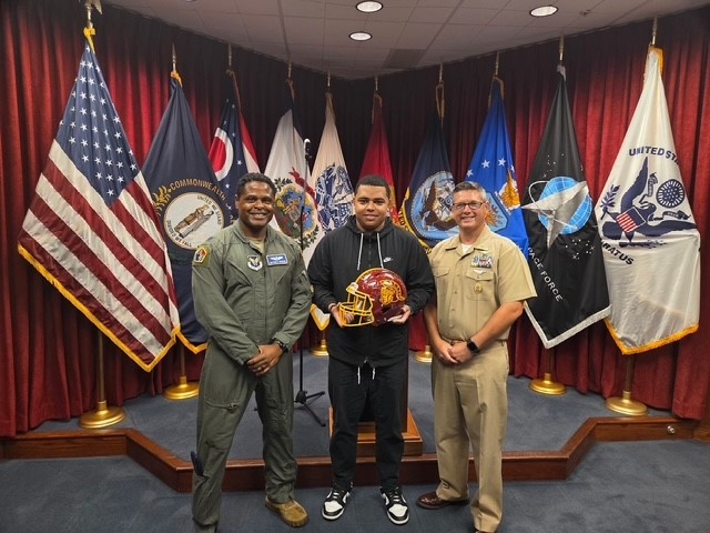 Columbus MEPS Marine Inspires Local High School Football Team