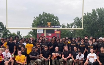 Columbus MEPS Marine Inspires Local High School Football Team