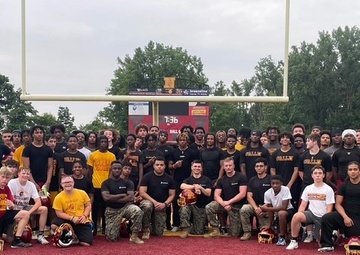 Columbus MEPS Marine Inspires Local High School Football Team