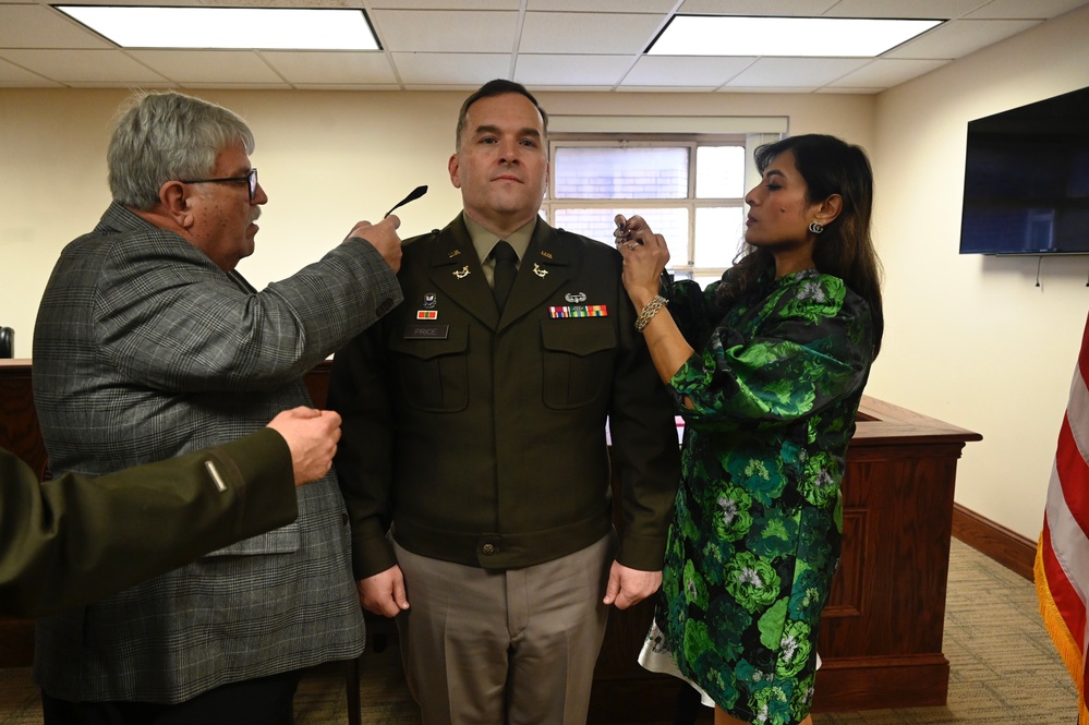 U.S. Army Lt. Col. Justin A. Price Promotion Ceremony