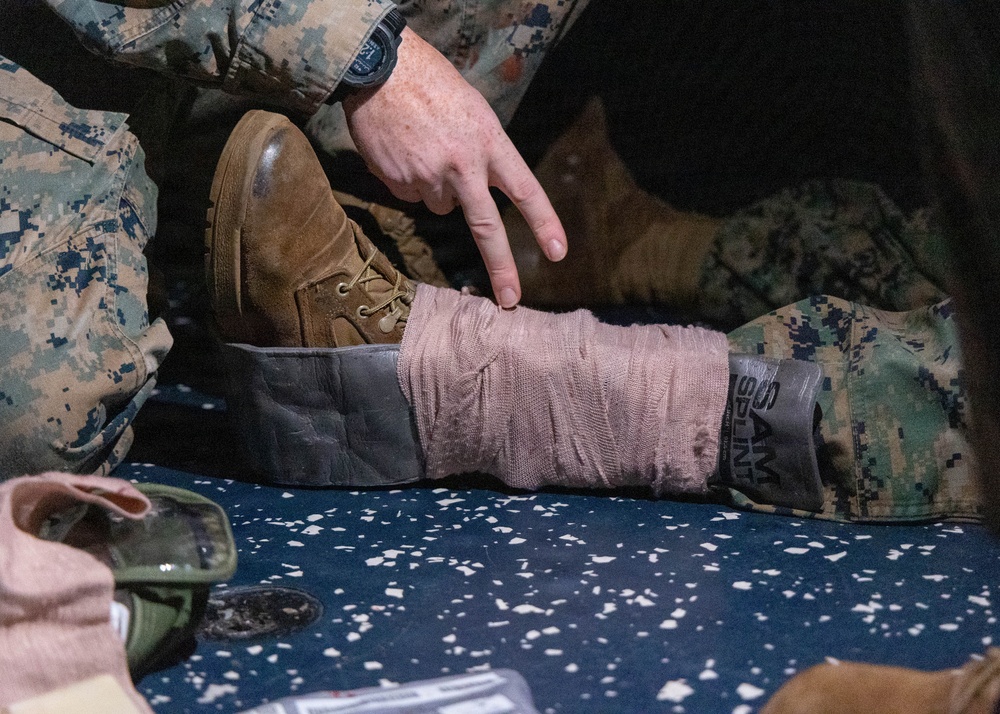 22nd MEU(SOC) | CLB 26 Conducts Tactical Combat Casualty Care Test Out During Deployment