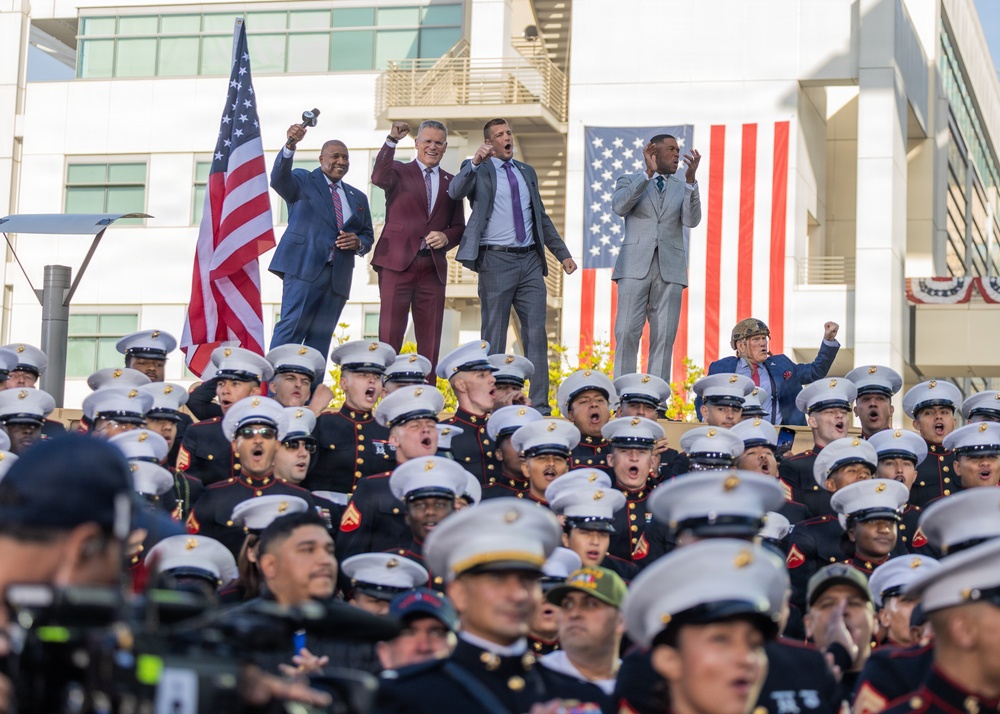 Camp Pendleton Marines Participate in the Fox NFL Sunday Veterans Day Show