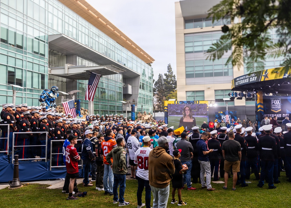 Camp Pendleton Marines Participate in the Fox NFL Sunday Veterans Day Show