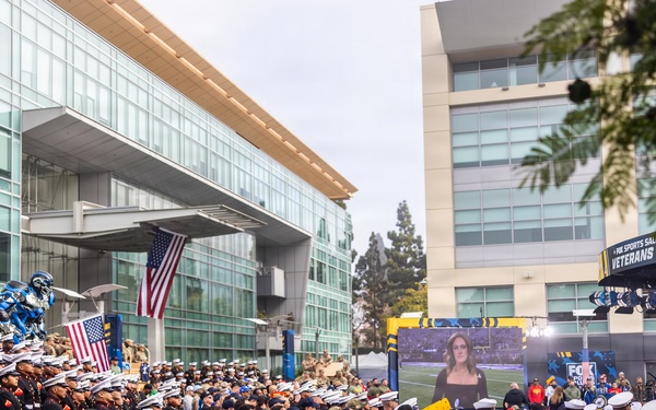 Camp Pendleton Marines Participate in the Fox NFL Sunday Veterans Day Show