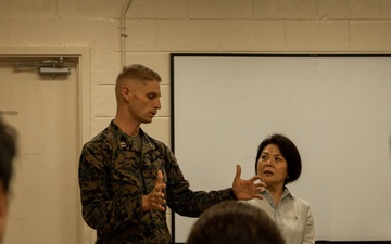 Okinawa International University Students visit Camp Kinser