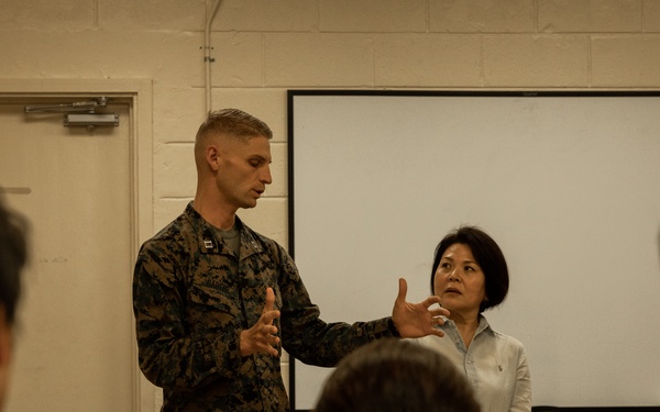 Okinawa International University Students visit Camp Kinser