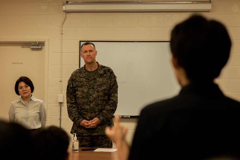 Okinawa International University Students visit Camp Kinser