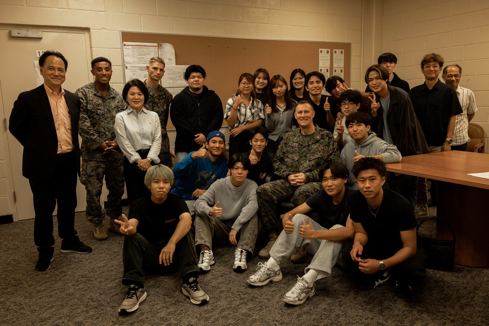 Okinawa International University Students visit Camp Kinser