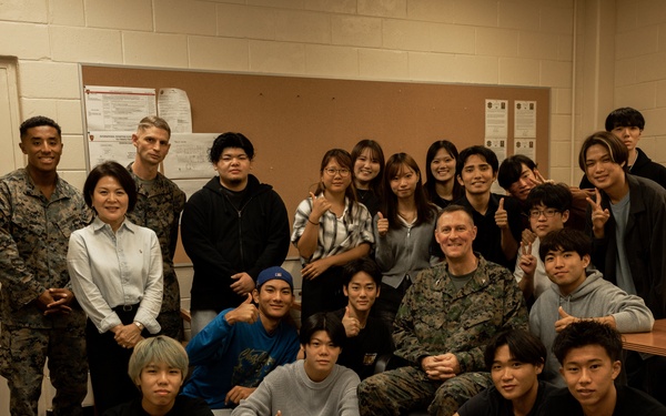 Okinawa International University Students visit Camp Kinser
